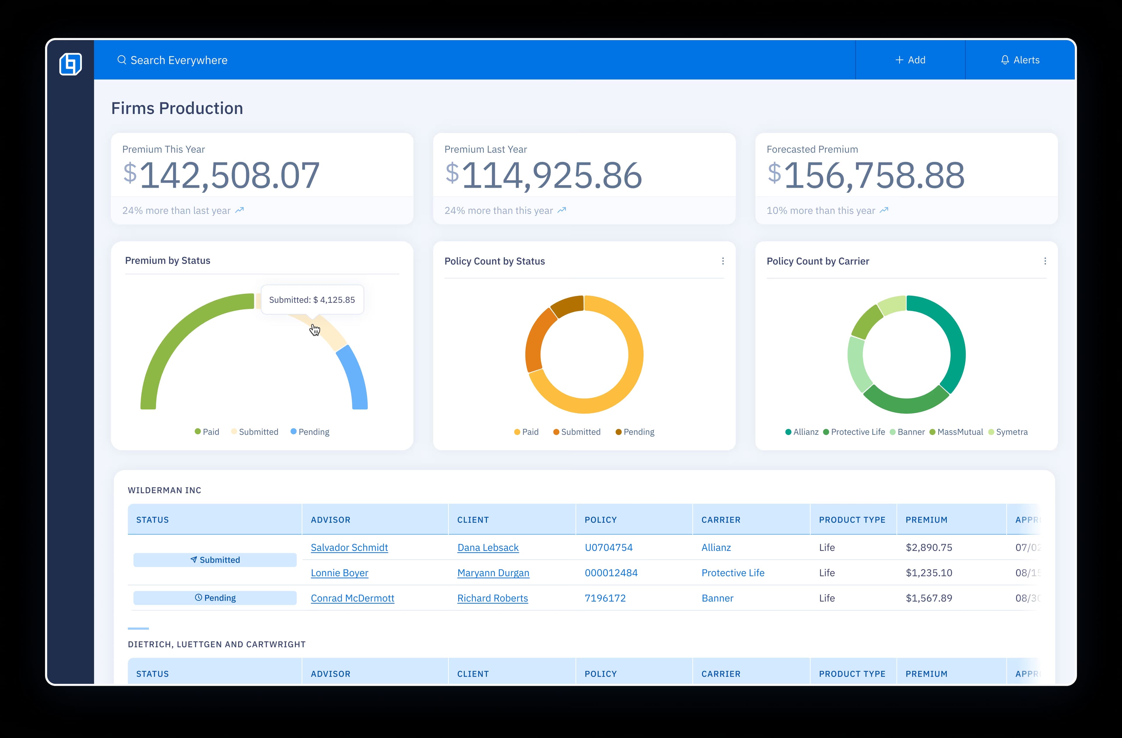 UI of two floating cards: one is a progress bar showing progress toward qualifying for a trip, and the other is a photo of St. Barths displaying a list of qualified agents.